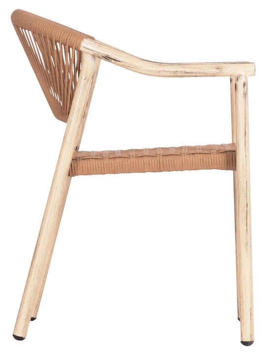 Scaun De Exterior Din Aluminiu Kerly Stejar-Cupru 54x58x78cm
