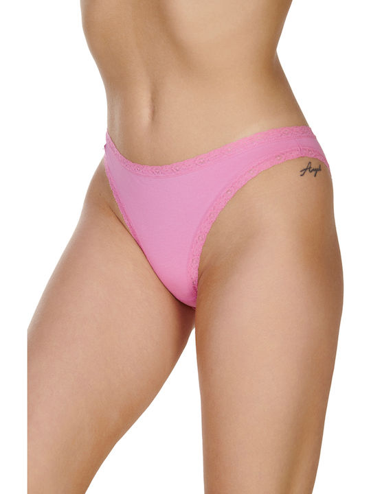 Damen Slip mit Spitze Pink
