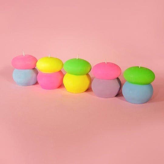 Kerze Pink & Lila Neon Kieselstein