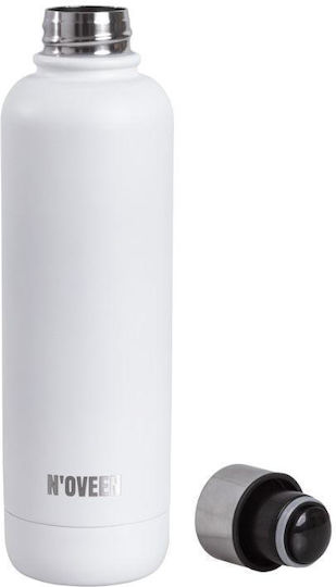 N'Oveen Μπουκάλι Θερμός Ανοξείδωτο BPA Free 500ml Λευκό