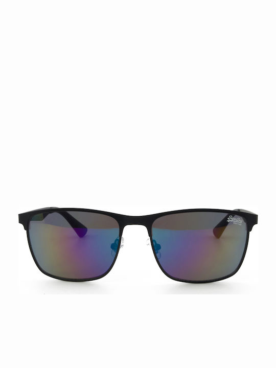 Superdry Men's Sunglasses with Black Metal Frame and Multicolour Mirror Lens ACE004