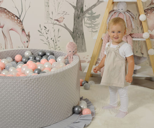 Bobono Сух басейн Minky H-40 см 200 топки прашно розово