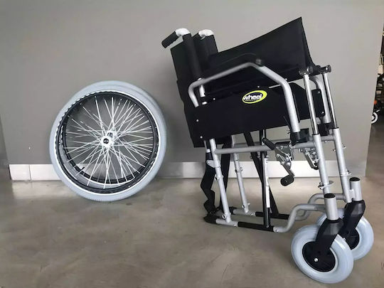 Wheel Economy 24" Rollstuhl 24" Klappbarer Einfacher Typ 41cm Schwarz / Silber