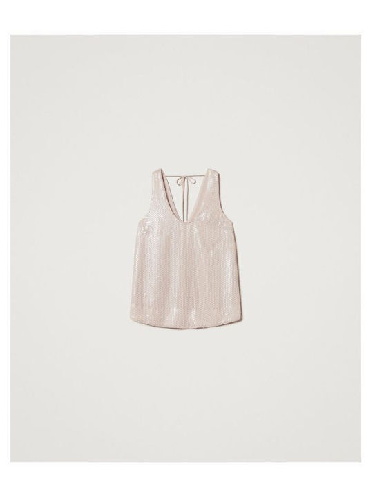 Women's Blouse Sleeveless Beige