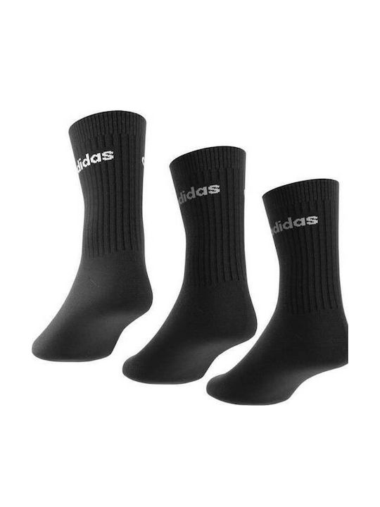 adidas Linear Crew Athletic Socks Black 3 Pairs