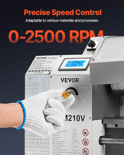 Vevor Μηχανουργικός Τόρνος GPZJSCC816IN072CJV2 με Ισχύ 550 Watt