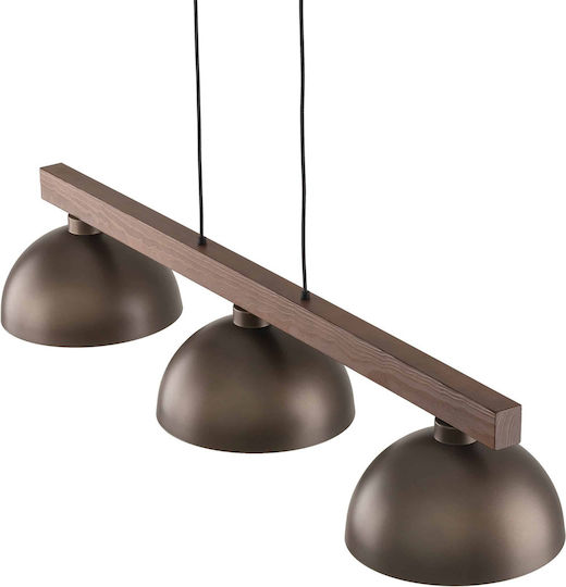 TK Lighting Oslo Κρεμαστό Φωτιστικό Καφέ LED Ράγα