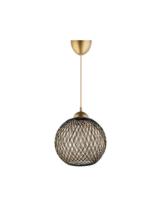 HomeMarkt Ρυθμιζόμενο Κρεμαστό Φωτιστικό Καφέ Boho με Ντουί E27 36x36x65εκ.