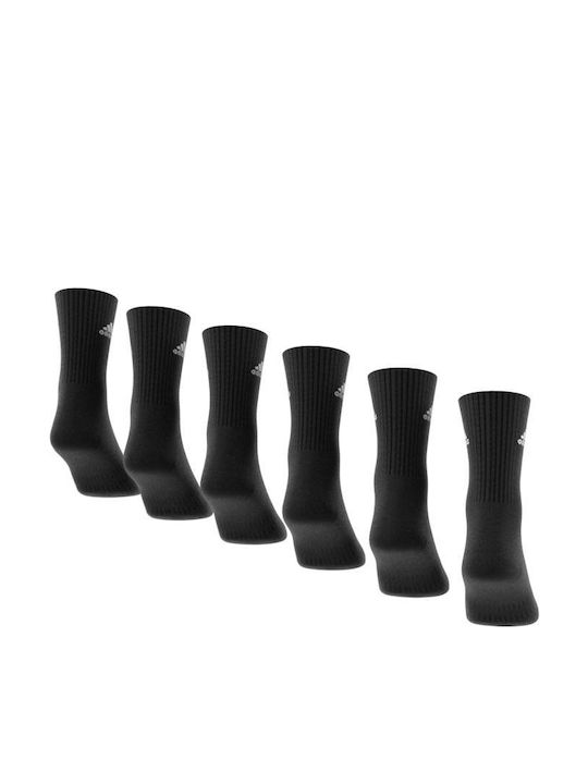 adidas Cushioned Athletic Socks Black 6 Pairs