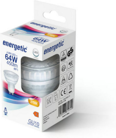 Energetic Λάμπα LED 5.3W για Ντουί GU10 και Σχήμα MR16 Θερμό Λευκό 450lm