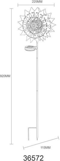 Globo Lighting Καρφωτό Ηλιακό Φωτιστικό Λουλούδι με Θερμό Λευκό Φως 3000K IP44 22.5x11.5x92εκ.