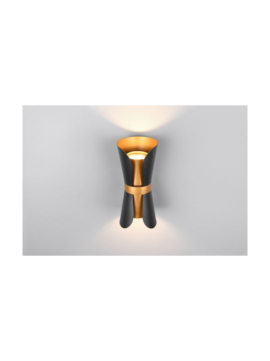 Trio Lighting Μοντέρνο Φωτιστικό Τοίχου με Ντουί GU10 Μαύρο 10x11x10εκ.