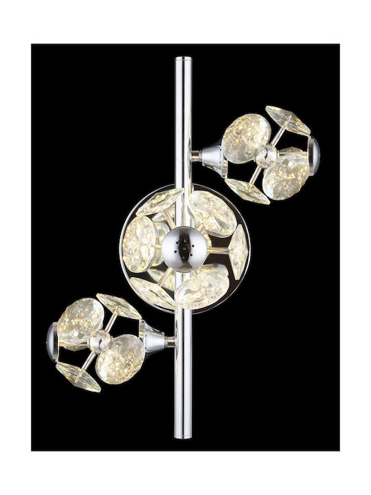 Globo Lighting Φωτιστικό Τοίχου με Ενσωματωμένο LED και Θερμό Λευκό Φως Ασημί 28x21εκ.