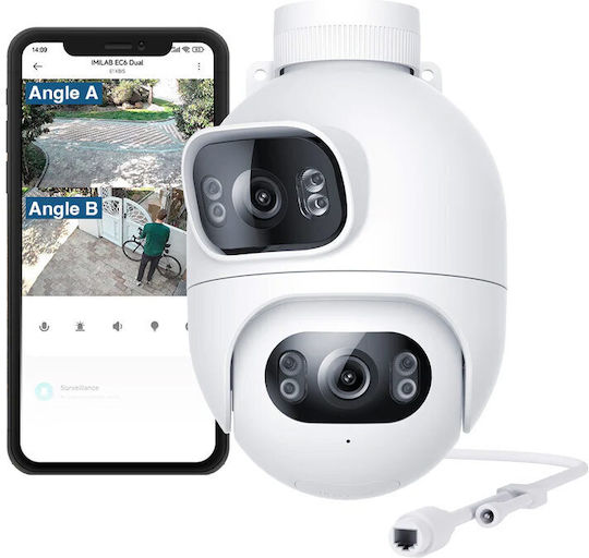 Imilab EC6 Dual Pro IP Dual Κάμερα Παρακολούθησης Wi-Fi 5+5MP Αδιάβροχη με Αμφίδρομη Επικοινωνία Κατάλληλη για Πρίζες Τύπου Αγγλίας