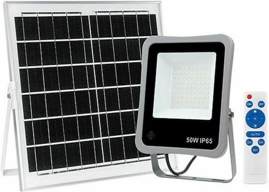 Bormann BLF2150 Στεγανός Ηλιακός Προβολέας LED 50W Ψυχρό Λευκό 6500K με Φωτοκύτταρο και Τηλεχειριστήριο IP65
