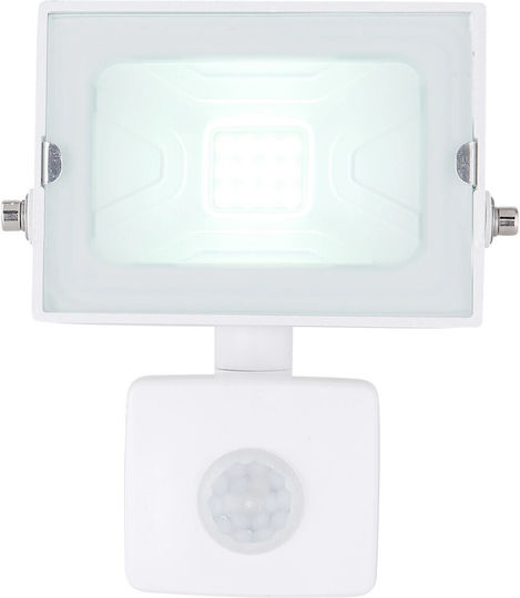 Globo Lighting Wasserdichter LED Flutlichter 10W Kaltweiß 6000K mit Bewegungssensor IP44