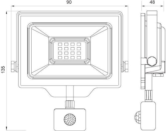 Vivalux Waterproof LED Floodlight 10W Cold White 6400K IP44