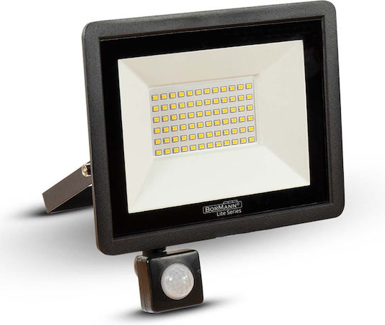 Bormann Blf1930 LED Flood Light 30W Natural White 4000K with Motion Sensor