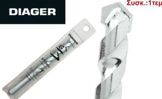 Diager Diamond Drill Carbide with Cylindrical Shank for Masonry, Glass and Tiles 10x150mm