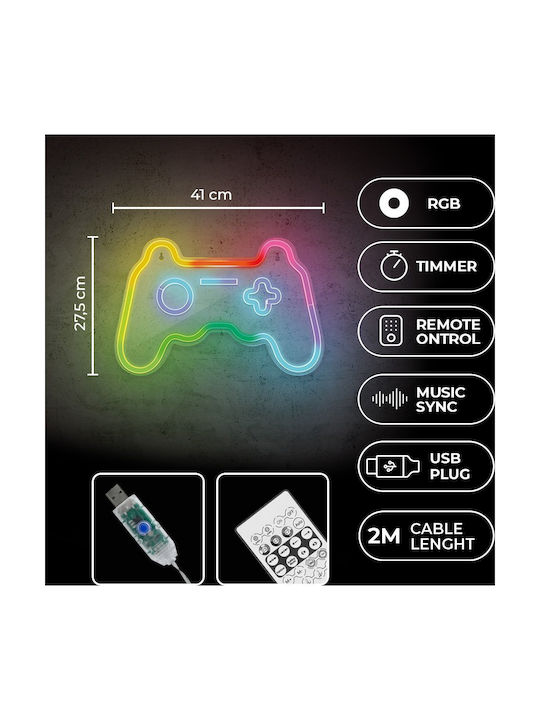 Forever Light Neon Διακοσμητικό Φωτιστικό Gamepad LED RGB