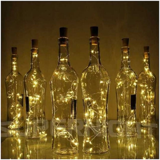 Decolight Διακοσμητικό Φωτιστικό Φωτάκια Χαλκού 40 LED Θερμό Φως LED Θερμό Λευκό Μπουκάλι 10εκ.