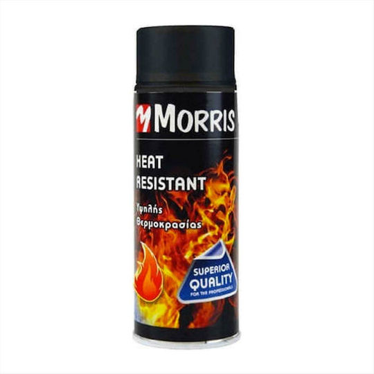 Benman Σπρέι Βαφής Heat Resistant Lacquer 800‎°C Υψηλής Θερμοκρασίας με Ματ Εφέ Μαύρο Μαύρο 400ml