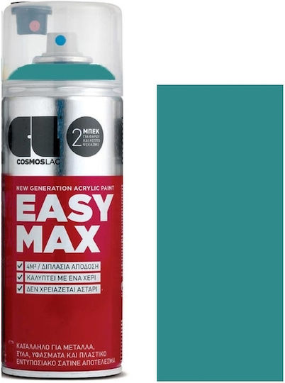 Cosmos Lac Spray Farbe MAX RAL Acryl mit Satin,σατεν Effekt Turquoise RAL5018 400ml