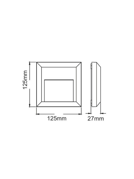 Aca Επιτοίχια Εξωτερική Πλαφονιέρα LED IP65 2W με Θερμό Λευκό Φως