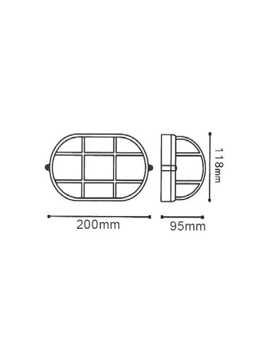 Aca Lumină de exterior montată pe perete E27 IP54 20.8x11.8x9.8εκ.