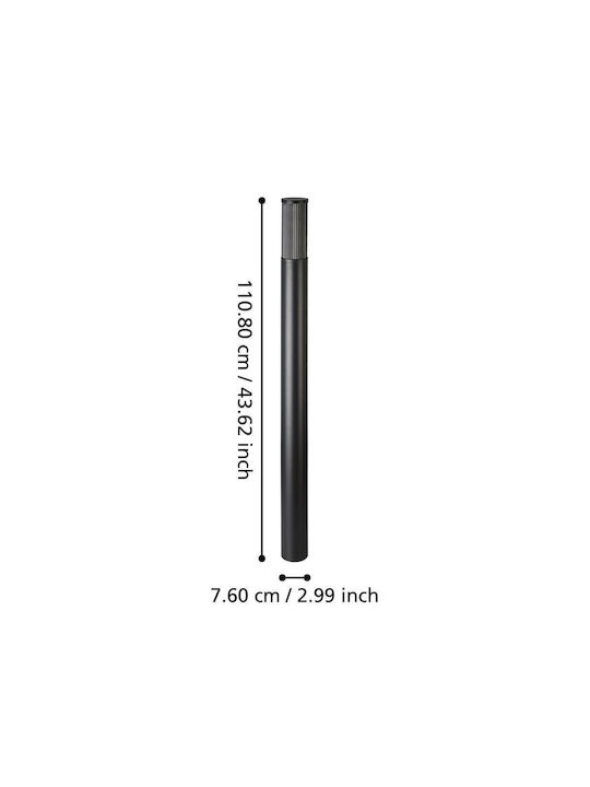Eglo Salle Outdoor Floor Lamp Small Post IP54 for E27 Bulb Black