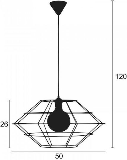 ArkoLight Deckenleuchte 50cm Schwarze mit E27 Fassung