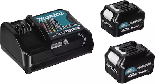 Makita Set 2 Tool Batteries Lithium 12V Capacity 4Ah with Charger