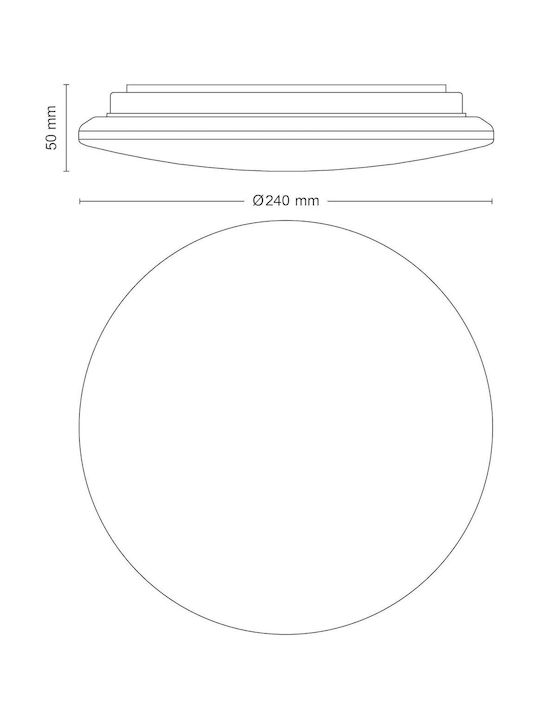 Philips Moire Πλαφονιέρα Οροφής 25εκ. Λευκή με Ενσωματωμένο LED