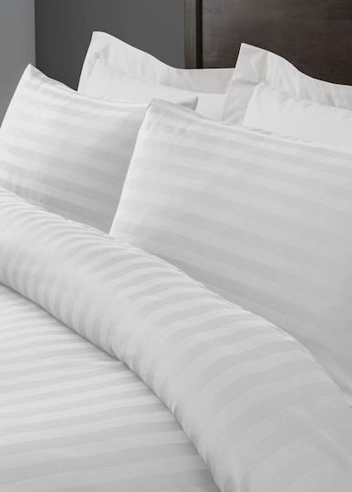 Strom Eco Hotel Duvet Cover Cotton Sateen Striped 220x240cm