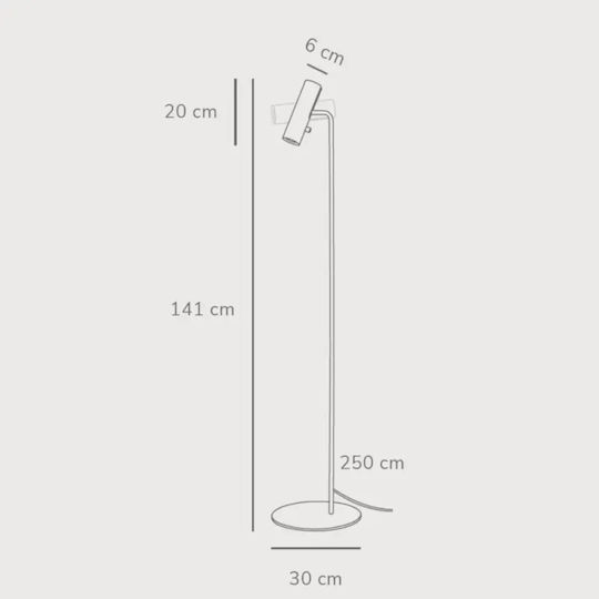 Nordlux Mib Floor Lamp H141xW30cm. with Socket for Bulb GU10 Black