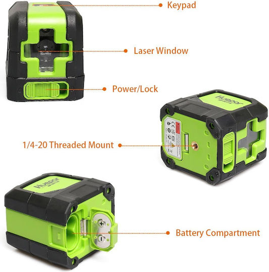 Huepar Self-leveling Linear Laser Level Green Beam with Working Range 20m