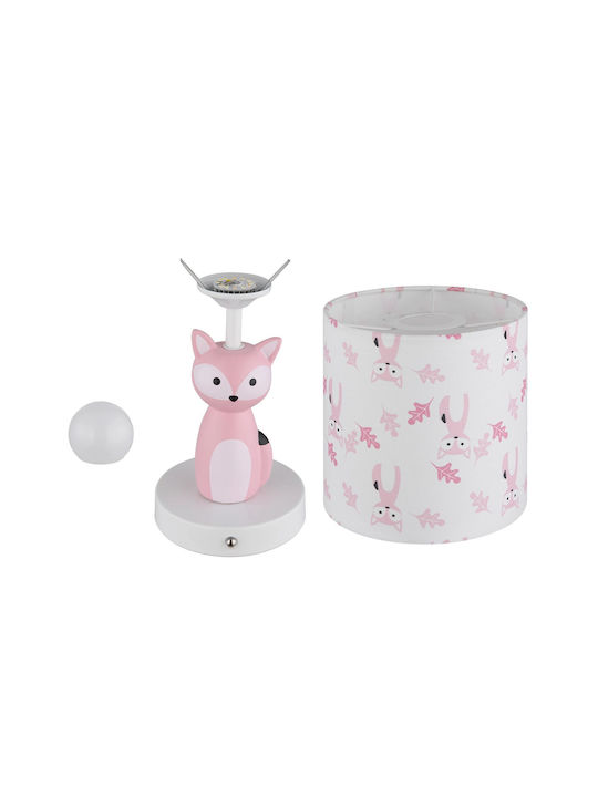 Globo Lighting Metal Table Lamp LED with Pink Shade and Base