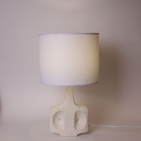 Keramik Tischlampe für E27 Fassung mit Weißem Hut und Basis