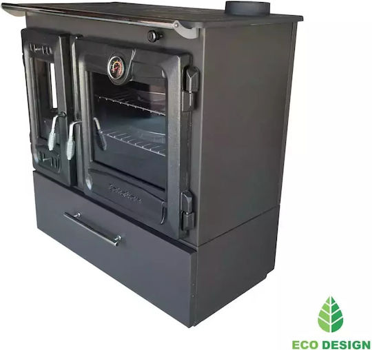 Caliskan 216-3D BOX Steel Wood Stove with Oven 8.45kW Inox
