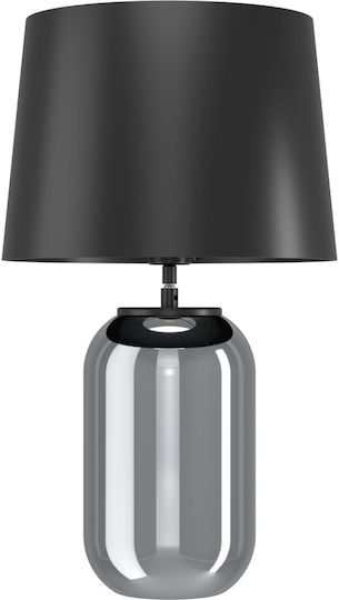Eglo Cuite Glass Table Lamp for Socket E27 with Black Shade and Transparent Base