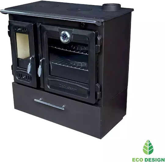 Caliskan Steel Wood Stove with Oven 8.45kW Gray