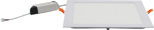 Adeleq Τετράγωνο Χωνευτό LED Panel 18W με Φυσικό Λευκό Φως 4000K 22x22εκ.