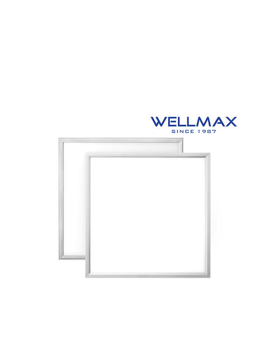 Wellmax Square Recessed LED Panel 40W with Cool White Light 6500K 60x60cm