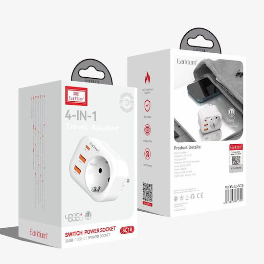 Earldom Steckdosenadapter zu Universal