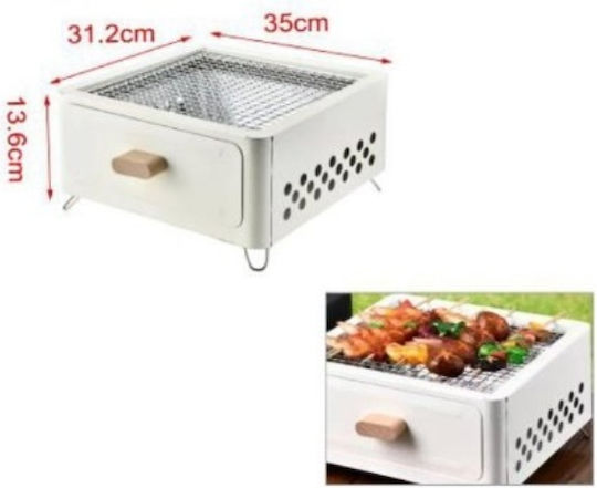 Faltbare Rostfreier Stahl Tragbar Holzkohlegrill 35cmx31cm