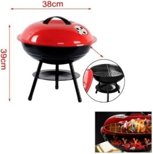 Rostfreier Stahl Tragbar Holzkohlegrill mit Deckel 38cmx38cm
