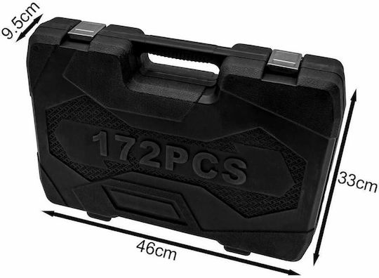 Καρυδακια 172 Τεμαχιων 1/4'' 3/8'' 1/2'' Rockforce