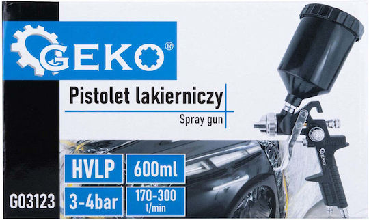 Geko Hvlp Πιστόλι Βαφής Αέρος HVLP Άνω Δοχείου 1.3mm