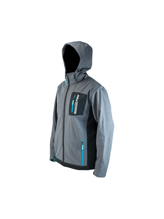 Bormann Pro Napoli Μπουφάν Εργασίας Softshell με Κουκούλα Γκρι