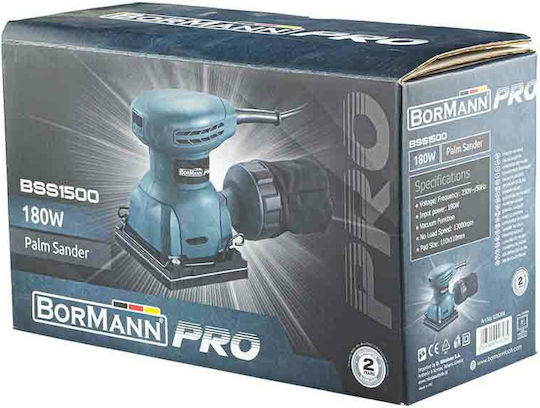 Bormann Pro BSS1500 Παλμικό Τριβείο Χούφτας 180W με Σύστημα Αναρρόφησης